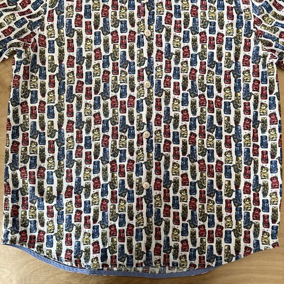 Tommy Bahama Coconut Point Shirt M Multicolor Tiki Art AOP Hawaiian Art Summer - Picture 3 of 7